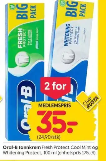 Rusta Oral-B tannkrem tilbud