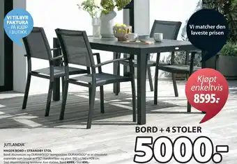 JYSK HAGEN BORD + STRANDBY STOL tilbud