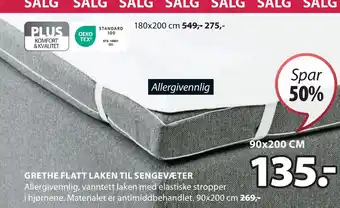 JYSK GRETHE FLATT LAKEN TIL SENGEVÆTER tilbud