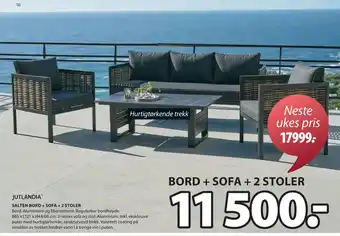 JYSK BORD + SOFA + 2 STOLER tilbud