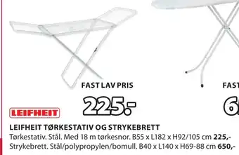 JYSK LEIFHEIT TØRKESTATIV OG STRYKEBRETT tilbud