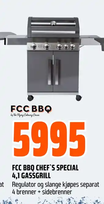 Obs Bygg FCC BBQ CHEF`S SPECIAL 4,1 GASSGRILL tilbud