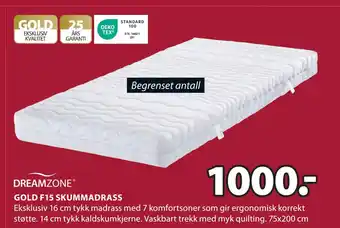 JYSK GOLD F15 SKUMMADRASS tilbud