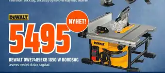 Obs Bygg DEWALT DWE7485EXB 1850 W BORDSAG tilbud