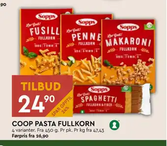 Coop Mega COOP PASTA FULLKORN tilbud