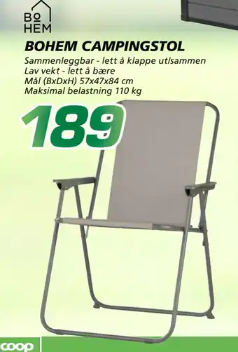 Coop Byggmix BOHEM CAMPINGSTOL tilbud