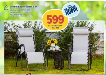 Coop Byggmix Bohem Baden stoler 2 pk tilbud