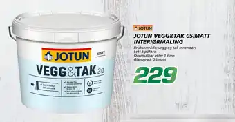 Coop Byggmix JOTUN VEGG&TAK 05/MATT INTERIØRMALING tilbud