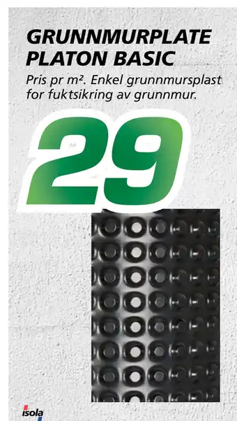 Coop Byggmix GRUNNMURPLATE PLATON BASIC tilbud