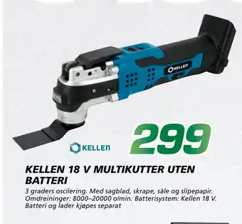 Coop Byggmix KELLEN 18 V MULTIKUTTER UTEN BATTERI tilbud