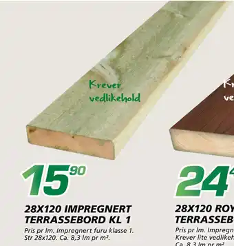 Coop Byggmix 28X120 IMPREGNERT TERRASSEBORD KL 1 tilbud