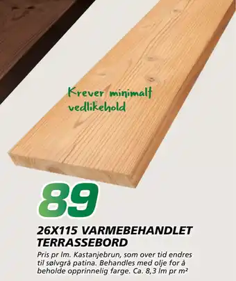 Coop Byggmix 26X115 VARMEBEHANDLET TERRASSEBORD tilbud