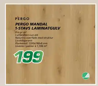 Coop Byggmix PERGO MANDAL 1-STAVS LAMINATGULV tilbud