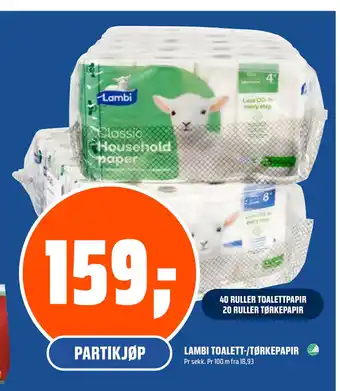 Coop Obs LAMBI TOALETT-/TØRKEPAPIR tilbud