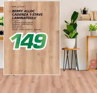Coop Byggmix BERRY ALLOC CADENZA 1-STAVS LAMINATGULV tilbud