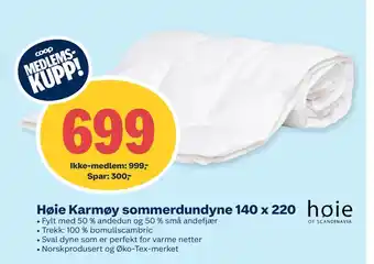 Coop Obs Høie Karmøy sommerdundyne 140 x 220 tilbud