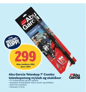Coop Obs Abu Garcia Teleskop 7’ Combo teleskopstang m/sluk og sluklåser tilbud