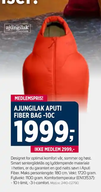 Sport 1 AJUNGILAK APUTI FIBER BAG -10C tilbud