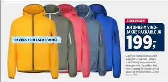 Sport 1 JOTUNHEIM VINDJAKKE PACKABLE JR tilbud
