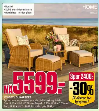 Europris LYNGBY LOUNGESETT tilbud