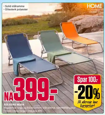 Europris SOLSENG MAYA tilbud