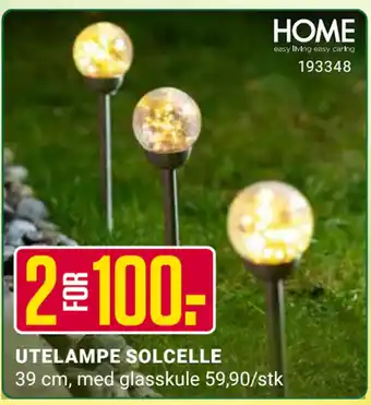 Europris UTELAMPE SOLCELLE tilbud