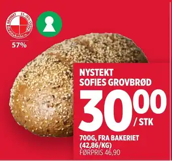Meny NYSTEKT SOFIES GROVBRØD tilbud