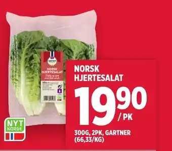 Meny NORSK HJERTESALAT tilbud