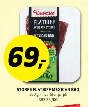 Bunnpris STORFE FLATBIFF MEXICAN BBQ tilbud