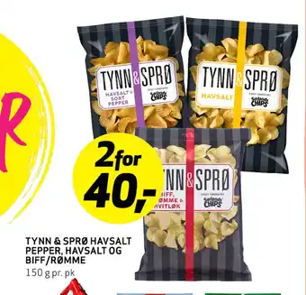 Bunnpris TYNN & SPRø HAVSALT PEPPER, HAVSALT OG BIFF/RØMME tilbud