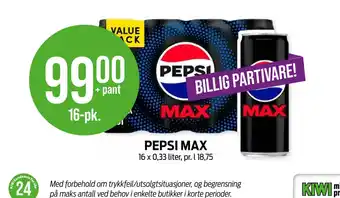 Kiwi PEPSI MAX tilbud