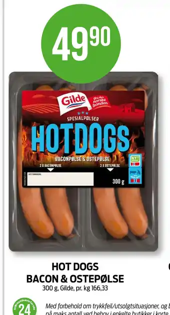 Kiwi HOT DOGS BACON & OSTEPØLSE tilbud