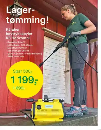 Felleskjøpet Kärcher høytrykkspyler K3 Horizontal tilbud