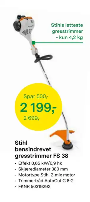 Felleskjøpet Stihl bensindrevet gresstrimmer FS 38 tilbud