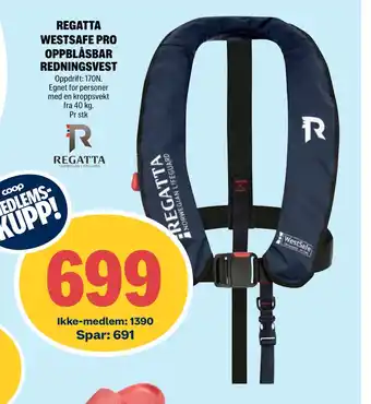Coop Extra REGATTA WESTSAFE PRO OPPBLÅSBAR REDNINGSVEST tilbud