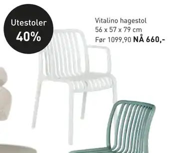 Kid Interiør Vitalino hagestol 56 x 57 x 79 cm tilbud