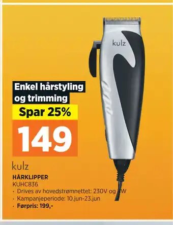 POWER HÅRKLIPPER tilbud