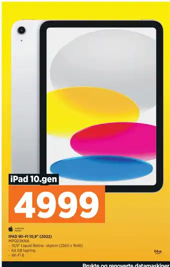 POWER IPAD WI-FI 10,9 (2022) tilbud