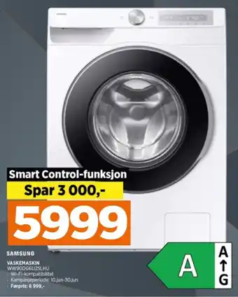POWER SAMSUNG VASKEMASKIN WW90DG6U25LHU tilbud