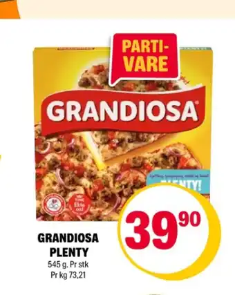 Coop Extra Grandiosa pizza plenty tilbud