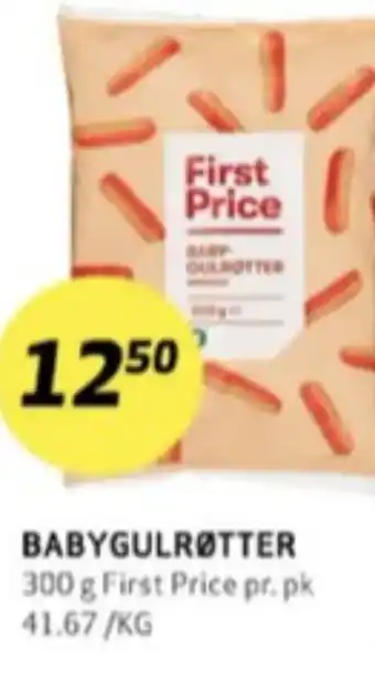 Bunnpris First price babygulrøtter tilbud
