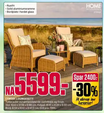 Europris Home hagemøbelsæt tilbud