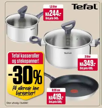 Europris Tefal kasseroller tilbud
