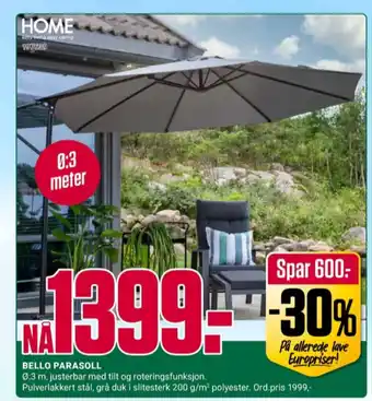 Europris Home parasoll tilbud