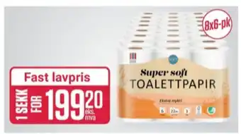 Europris Super soft toalettpapir tilbud