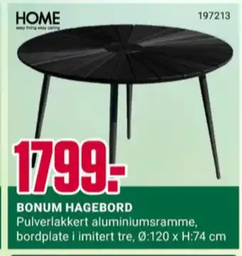 Europris Home hagebord tilbud