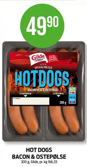 Kiwi Gilde hotdogs bacon & ostepølse tilbud