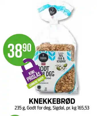 Kiwi Sigdal knekkebrød godt for deg tilbud