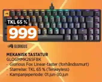 POWER MEKANISK TASTATUR GLOGMMK265FBK tilbud