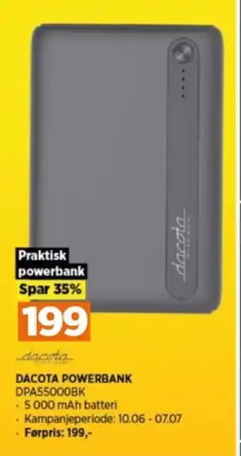 POWER DACOTA POWERBANK DPA55000BK tilbud